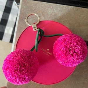 Kate Spade Rafia Cherry Charm Keychain